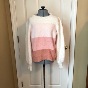 Lauren Conrad, Pink & Cream Sweater, Size XS